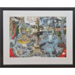 A framed limited edition print commemorating the 10 year anniversary of the London Communication