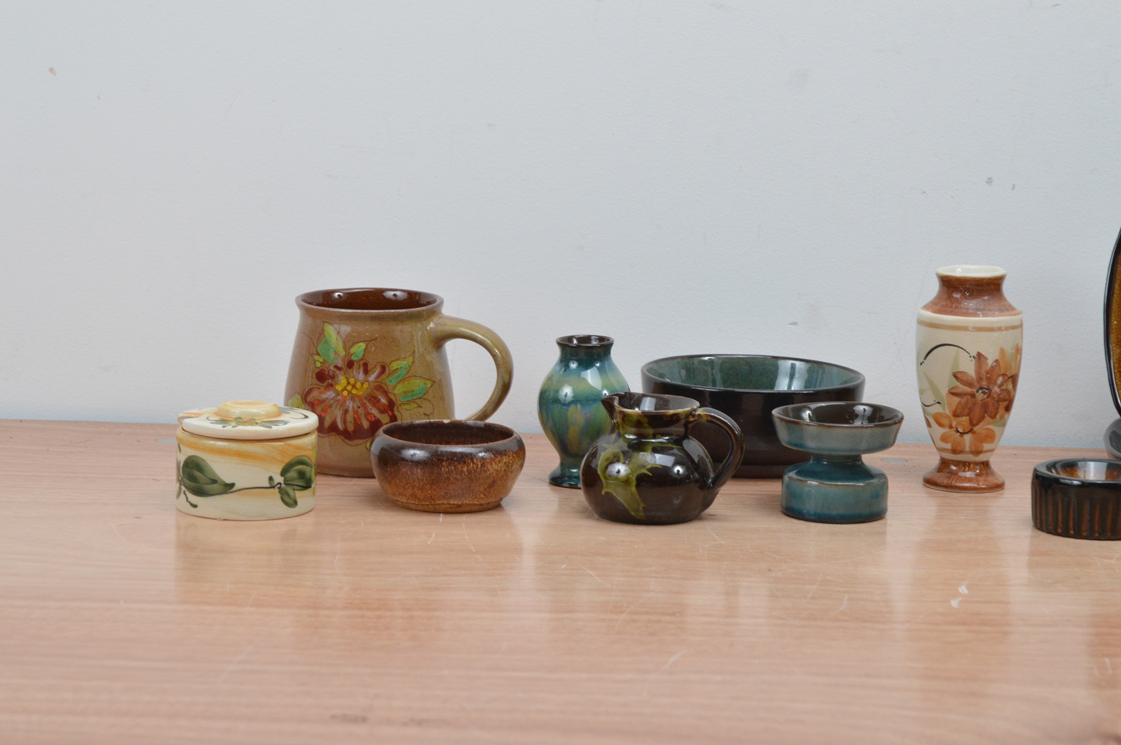 A collection of Guernsey studio pottery, including small plates, jugs, a small vase, etc, the - Image 2 of 3