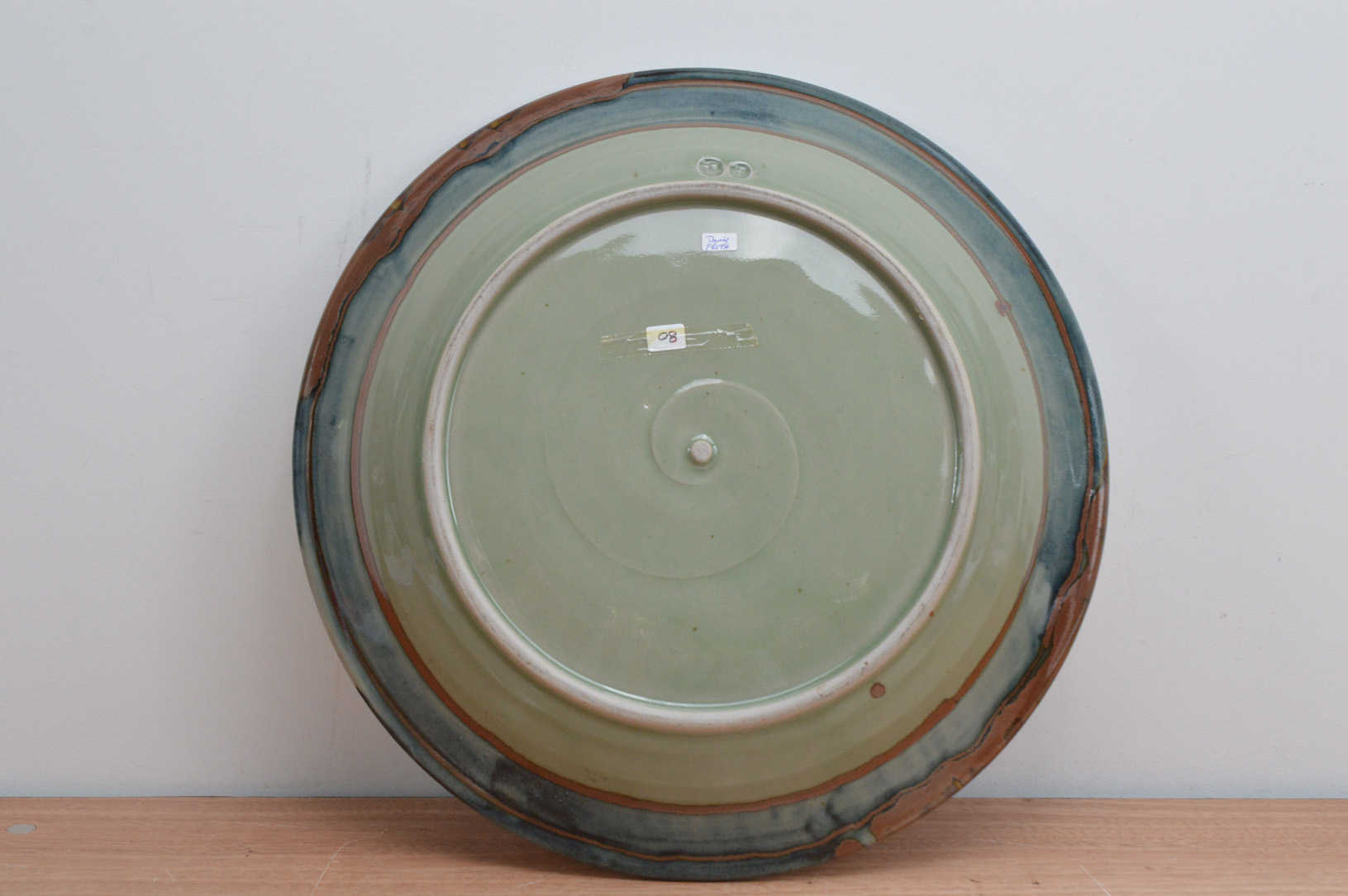 David Firth (British b. 1943) for Brookhouse pottery, a stoneware circular charger, blue, brown - Image 2 of 3