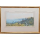 Early 20th century English School, a castle overlooking a bay, watercolour, signed indistinctly to