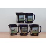 Five Martell Grand National water jugs, for the years 1991, 1993, two for 1995 and 1996 (6)