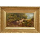 W. Gosling (British 19th century), a pair of oil on boards, one depicting sheep the other a river