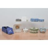 A collection of assorted ceramics and glass, including modern Wedgwood Jasperware, 20th century