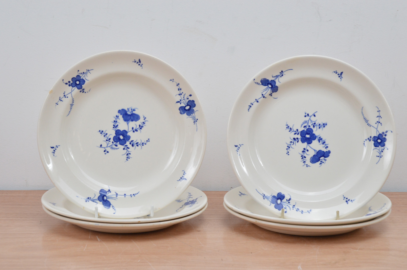 Six 19th century Copeland Spode plates, with a transfer printed floral design, impressed and printed
