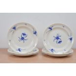 Six 19th century Copeland Spode plates, with a transfer printed floral design, impressed and printed