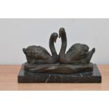 Miguel Fernando Lopez 'Milo' (b. 1955), a bronze sculpture of two swans, signed Milo and numbered