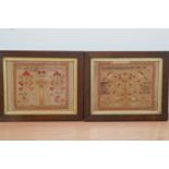 Three 19th century framed samplers, by Elizabeth Ackroy, two dated 1849 and 1852, the dated frame