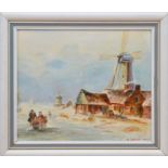 A. Lawley (20th century), Dutch windmills, oil on board, framed, signed and dated 1978 lower