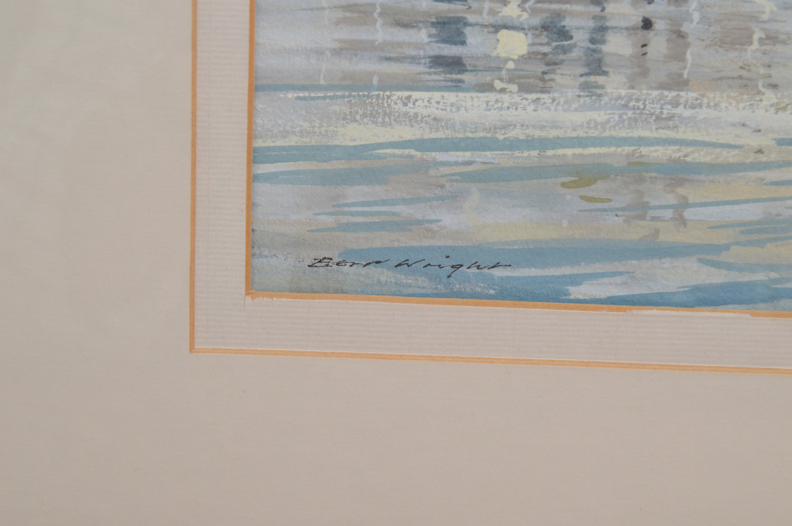 Ben Wright? (British?), A Marina, watercolour, signed bottom left, framed, glazed and mounted, frame - Image 2 of 2