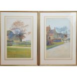 George Oyston (British 1860-1937), Country life' a pair of watercolours, both signed to the bottom