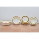 A collection of Royal Worcester cream and gilt ceramic table ware, including different size bowls,