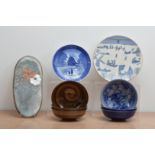 A collection of Finnish ceramic items, comprising six glazed stoneware bowls by Savitorppa, three