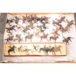 Britains mounted figures consisting of pre WW2 version set 190 Belgian Cavalry (4 troopers, 1