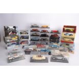 Modern Diecast Pre and Post War Private Cars, all cased, some in non factory plastic cases, 1:43