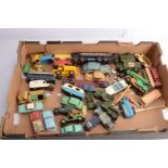 Postwar Playworn Diecast Vehicles, private, military, emergency and commercial vehicles in various