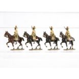 Mignot Gerbeau period circa 1905-1910, Goumiers, mounted, brown bases, F, one foot missing (see