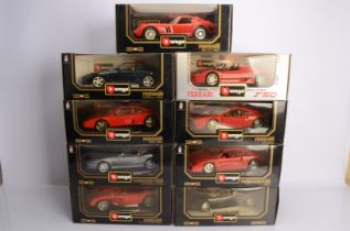 Burago 1:18 Scale Postwar and Modern Ferrari, a boxed group, 3007 250 Testarossa 1957, 3011 250