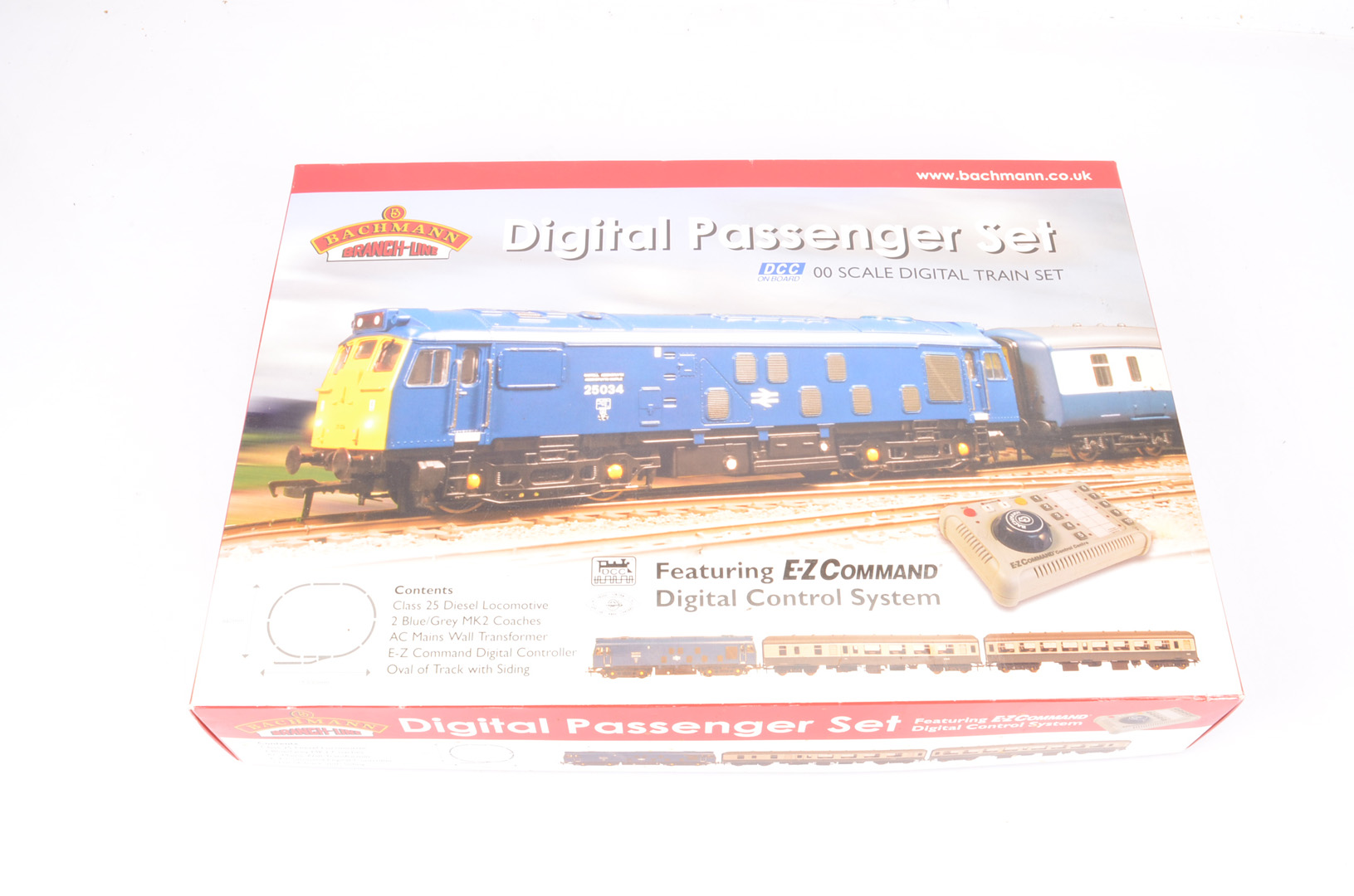 Bachmann 00 Gauge 30-050 Digital Passenger Train Set, comprising BR blue Class 25034