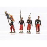 Mignot Gerbeau period circa 1905-1910, Zouaves marching at the slope, brown base - officer,