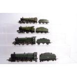 00 GWR green Tender Locomotives by Hornby Hornby 4-4-0 3821 'County of Bedford' and 2-8-0 2844 (both