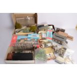 Large collection of 00 Gauge Scenic Accessories, Heljan unmade kits, Signal Box, GWR Station,