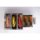 Modern Diecast 1:18 Scale and Smaller Cars by Hotwheels Minichamps and Burago, all boxed,