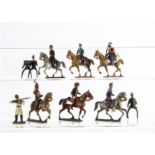 Mignot Gerbeau period circa 1905-1910, various mounted figures, green and brown bases - Spahi, 3rd