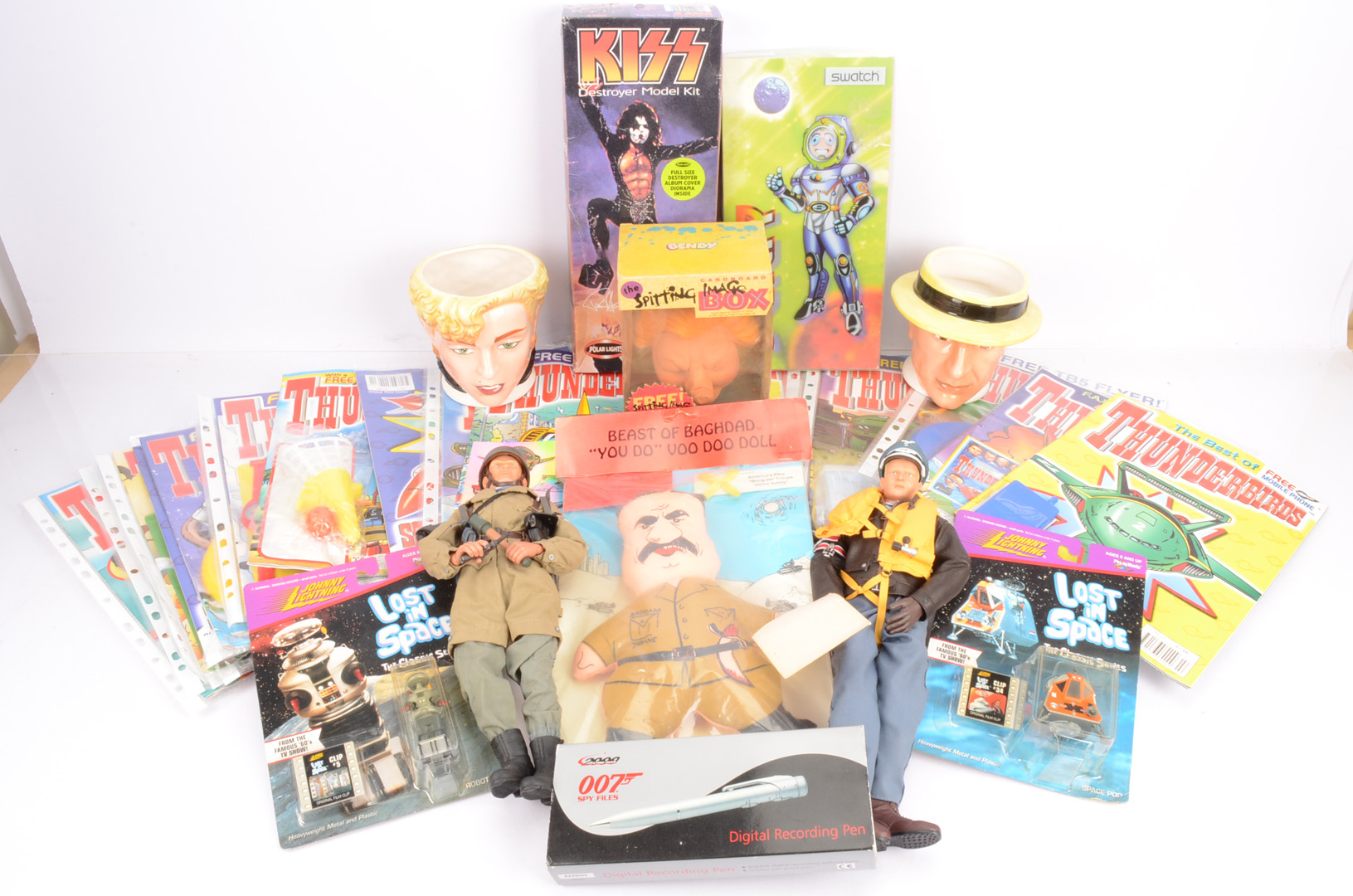 Modern Toys and Figures, various items, boxed Swatch Strepp Spaceguy wristwatch, with two rubber