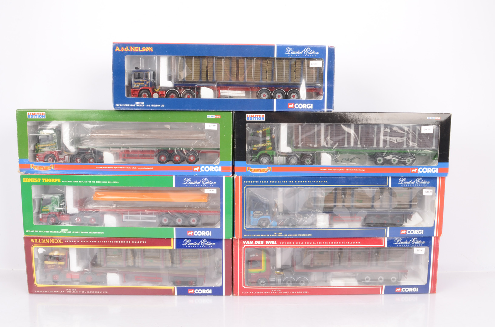 Corgi Diecast 1:50 Scale Articulated Trucks, all boxed CC11908 ERF EC A & J Nelson, CC13902 Foden