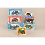 ERTL Diecast 1:32 Scale Tractors and Skid Steer Loader, a boxed group, Ford examples, 882 TW-5, 1643