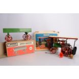 A boxed Mamod Live Steam TE1a Traction Engine and OW1 trailer, a spirit-fired example with water-