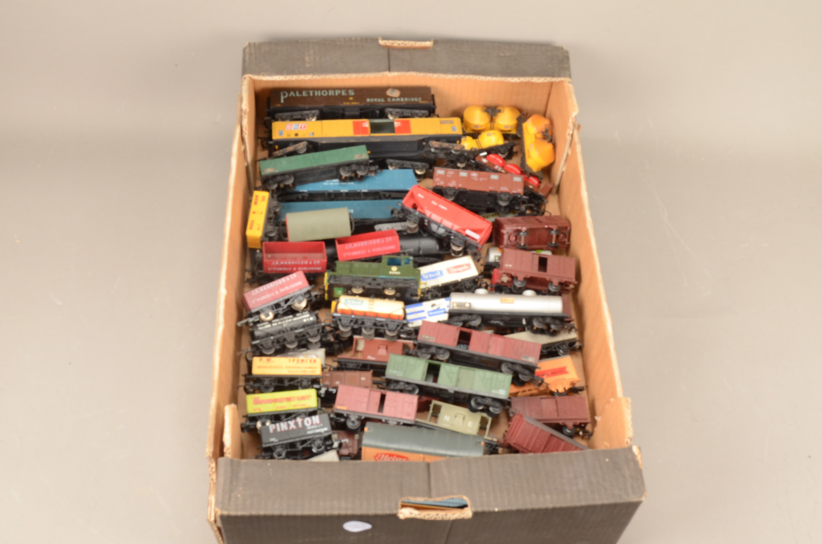 Lima and Playcraft 00 Gauge Goods Rolling stock, including repainted green 0-4-0 Diesel Shunter,