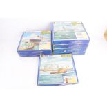 Triang Minic Ships, seven boxed sets, 1:200 scale M906 Naval Harbour Set (4) each includes two