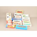 American HO gauge assorted makers freight wagons, Lionel Box van (1) Timber flat (1), Tyco Box