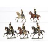 Mignot Gerbeau period circa 1905-1910, French 1st Empire mounted figures, green bases, Chasseurs