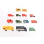 Postwar Playworn/Repainted or Retouched Dinky Commercial Vehicles, vans and trucks all in
