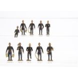Mignot Gerbeau period circa 1905-1910, Fire Brigade, brown base, various poses, G, one missing