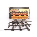 A Hornby 3½" Gauge 'Rocket' Coach and 'Y' Points, the unboxed coach without names applied, F,