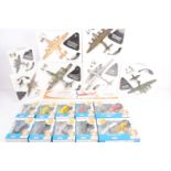 Modern Diecast WWI and WWII Military Aircraft, Atlas Editions 1:72 scale examples, (7) one minus