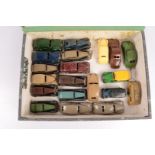 Pre and Postwar Playworn/Repainted or Retouched Dinky Cars, all unboxed a prewar Chrysler Airflow
