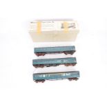 Modern Traction Kit built 00 gauge Diesel Electric Multiple Unit boxed, plain BR blue, 3-car DEMU