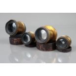 Lacquered Brass Lenses, Dallmeyer No.3 f/6 Stigmatic Series II, iris diaphragm, serial no. 56961,