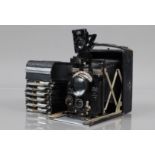 A Newman and Guardia Sibyl Vitesse 2½ x 3½in Folding Plate Camera, Patent no 271330, Rd No 6o4414,