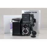 A Rolleiflex 2.8 GX TLR Camera, 3013248, shutter working, meter working, body G, some light