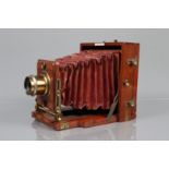 A J. Lancaster and Son Half Plate Camera, The 1896 Instantograph Patent, 4¾ x 6½in, body G, light