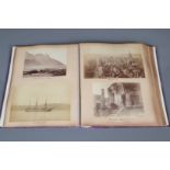 A late 19th Century cloth UK and Overseas Travel Album, commercial images, Pieter Both Mountain,