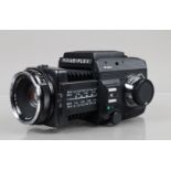 A Rolleiflex SL 66E Camera, serial no 0043110001, shutter working, battery light check button