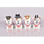 Four Manor Collectables British Bulldog figures, comprising Winston Churchill bowler hat, Royal Navy