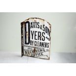Davis & Son Dyers and Dry Cleaners, vintage double-sided advertising sign for one of their Receiving