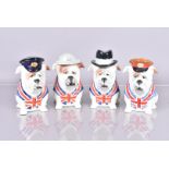 Four Manor Collectables British Bulldog figures, Winston Churchill in Homburg, Prime Minister's